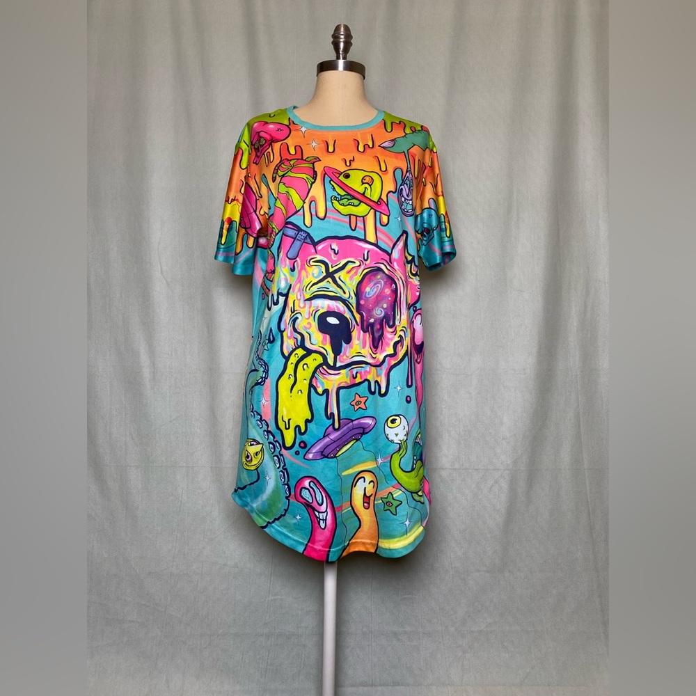 Colorful Graphic Scummy Bears Liquid Stranger T-Shirt
